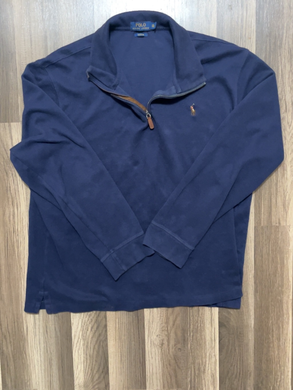 Polo Ralph Lauren Quarter-Zip Pullover Fleece Sweater Mens Xxl Navy Blue
